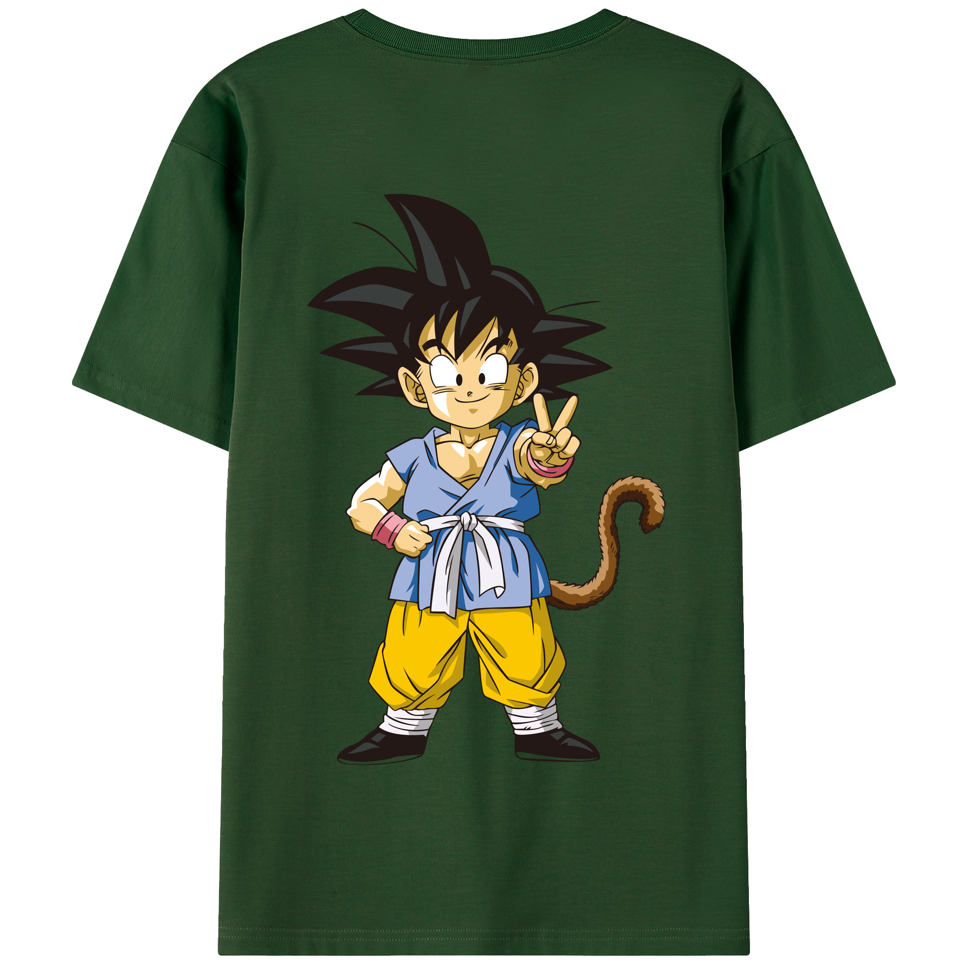 （画像用） ドラゴンボール 孫悟空（そん ごくう）Son Goku カカロット DRAGON BALL Kakarotto 綿100％半袖Tシャツ（背面プリント）